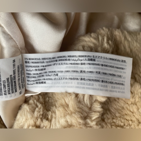 Abercrombie & Fitch Tan Faux Sherpa Teddy Jacket Large - Picture 4 of 6